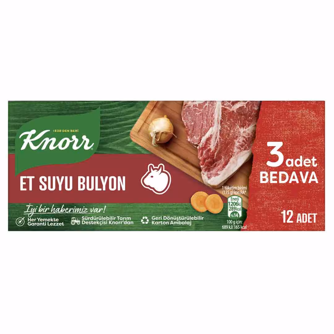 عصاره گوشت کنور knnor بسته 12 عددی