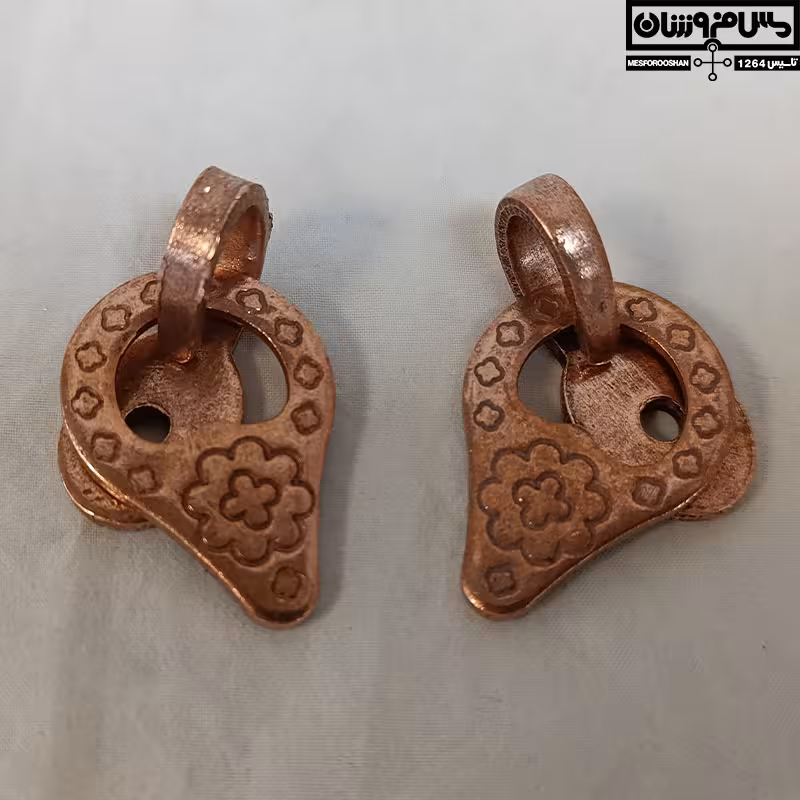 گوشواره تک ظروف مسی سایز 2 مدل حلقه