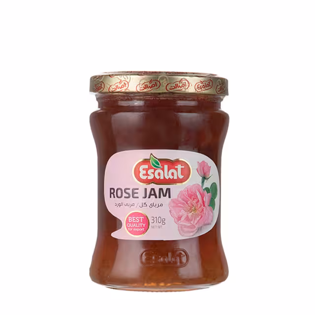 مربا گل سرخ شیشه ای اصالت 310 گرمی