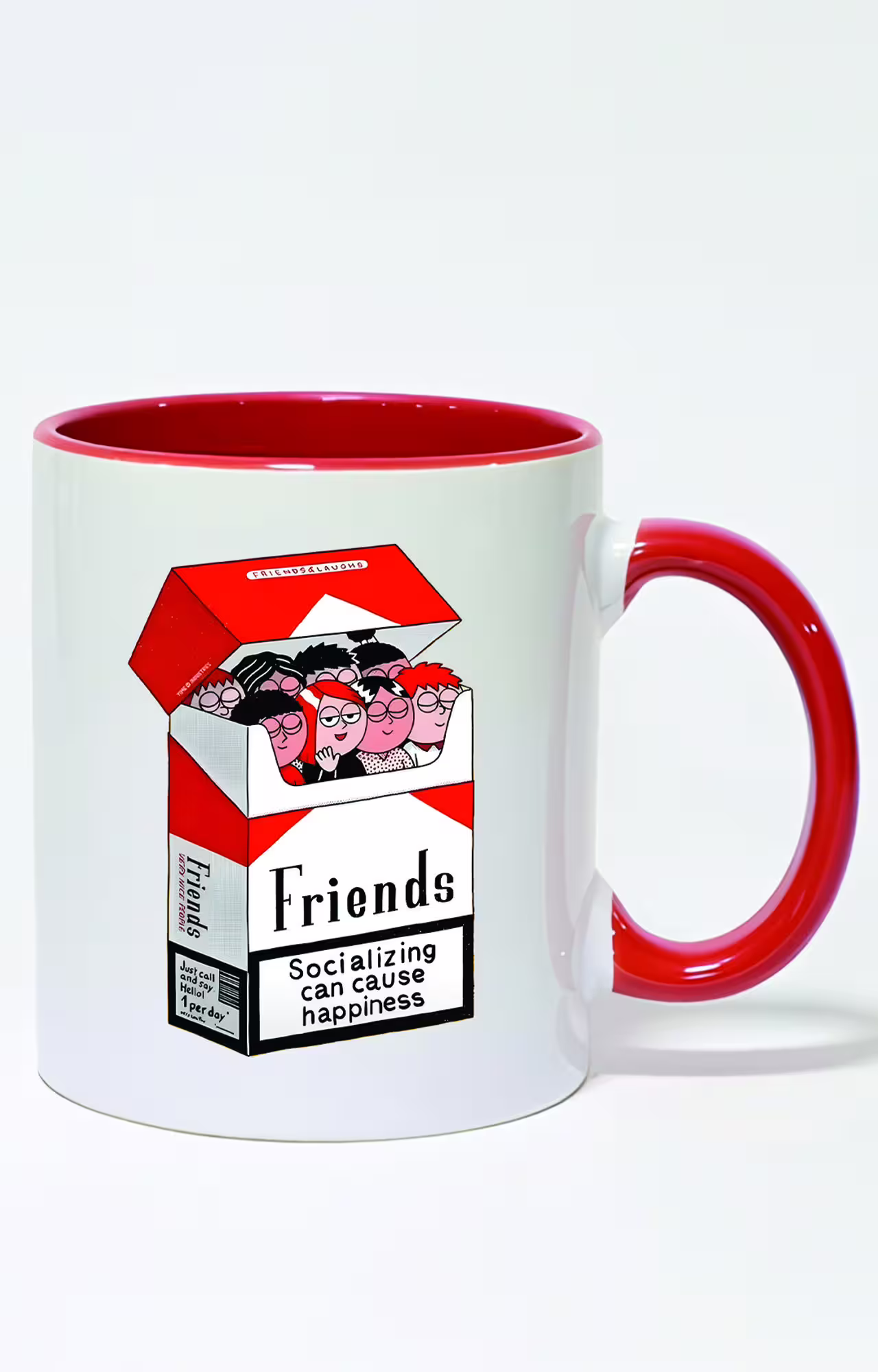 ماگ دسته و داخل رنگی طرح marlboro friends کد 3200