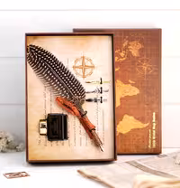 ست کالیگرافی قلم پر بوقلمون