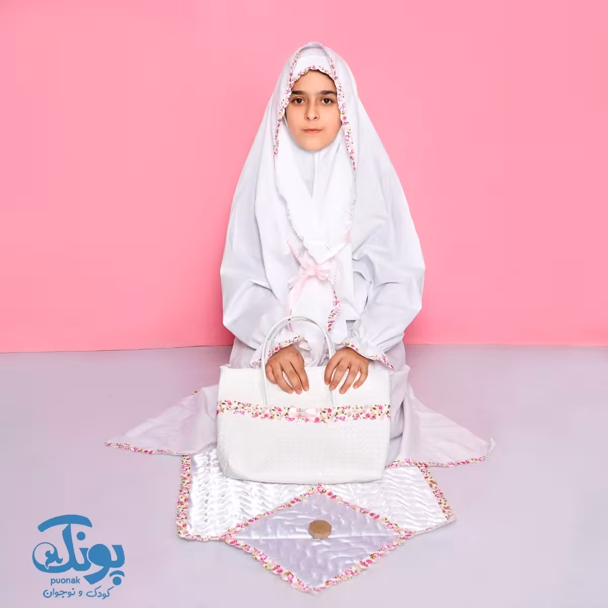 پک جشن تکلیف عبادت چادر گلدار کیف پاپیونی