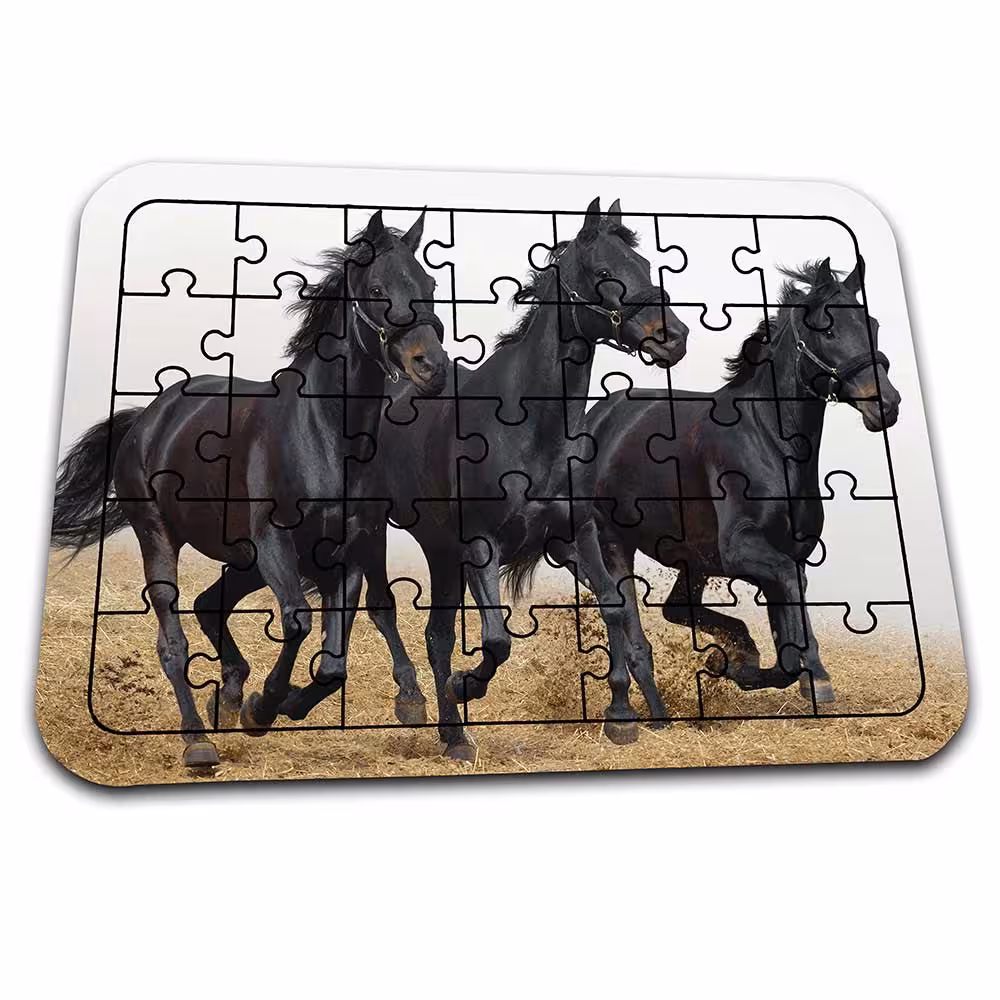 پازل با عکس اسب های سیاه کد PZ480