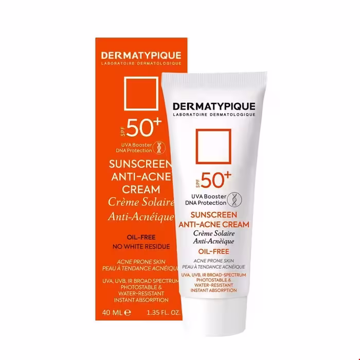 کرم ضدافتاب آنتی آکنه پوست چرب و جوش دار SPF50 درماتیپیک 40 میلی لیتری