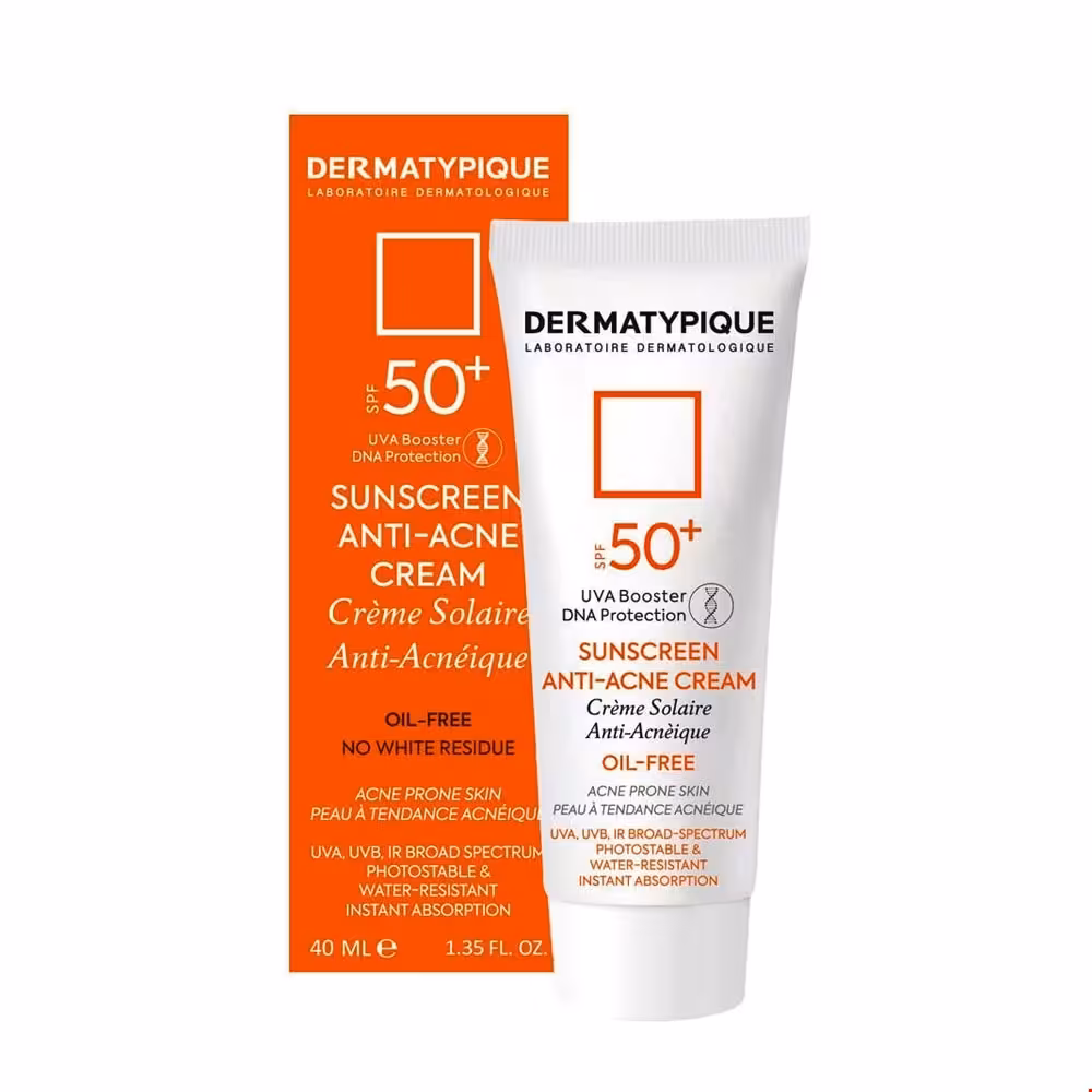 کرم ضدافتاب آنتی آکنه پوست چرب و جوش دار SPF50 درماتیپیک 40 میلی لیتری