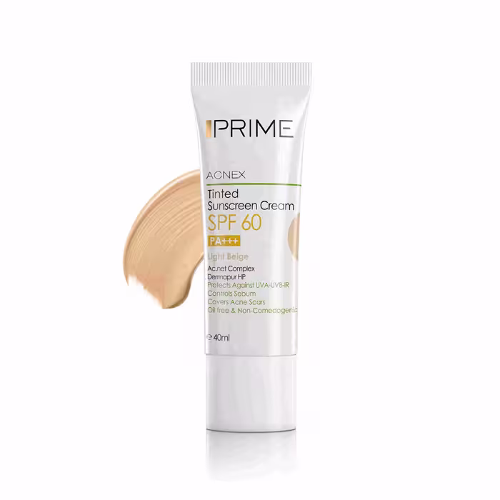 پریم اکنس کرم ضدآفتاب SPF60  رنگی 40ML پوست چرب