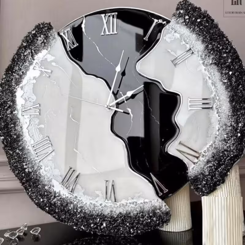 ساعت دیواری رزینی قطر60 طرح شب و روز