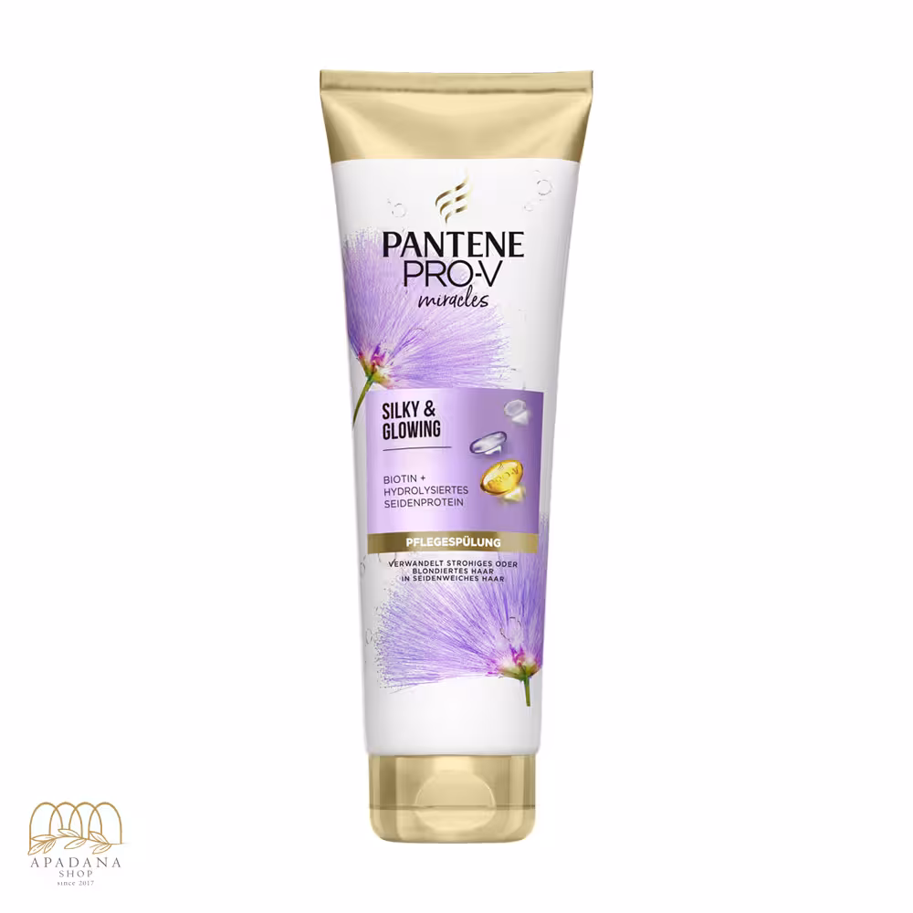 نرم کننده داخل حمام بیوتین و پروتئین پنتن مدل Silky & Glowing حجم 160 میل