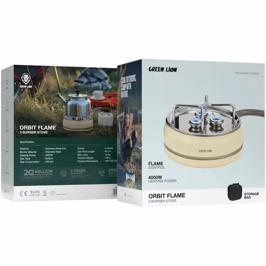 اجاق گاز 3 شعله گرین لاین مدل Green lion GNORBFLM3 orbit 3burner stove (عمده و تک)