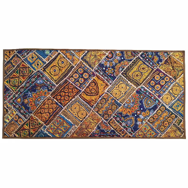 رومیزی مستطیل بزرگ سوزن دوزی گلابتون کد MOSBO16 نفیس آستردار