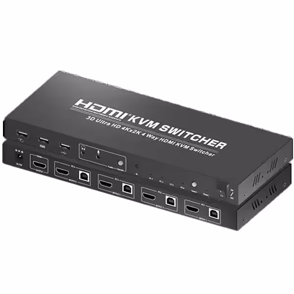 سوئیچ کی وی ام 4 خروجی دستی ریموت HDMI USB تی سی تراست مدل TC-KSW-41U