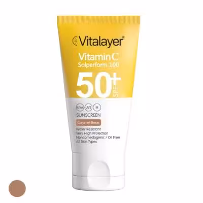 کرم ضد آفتاب رنگی ویتالیر، SPF 50، مدل CB، مناسب انواع پوست با تنالیته متوسط و حجم 40 میلیلیتر، ضد آب، مرطوبکننده، غیر کومدونزا، محافظتکننده در برابر اشعههای UVA و UVB، ضد پیری،با ماندگاری 3 ساعته
