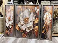 تابلو تکسچر برجسته سه تکه طرح گل