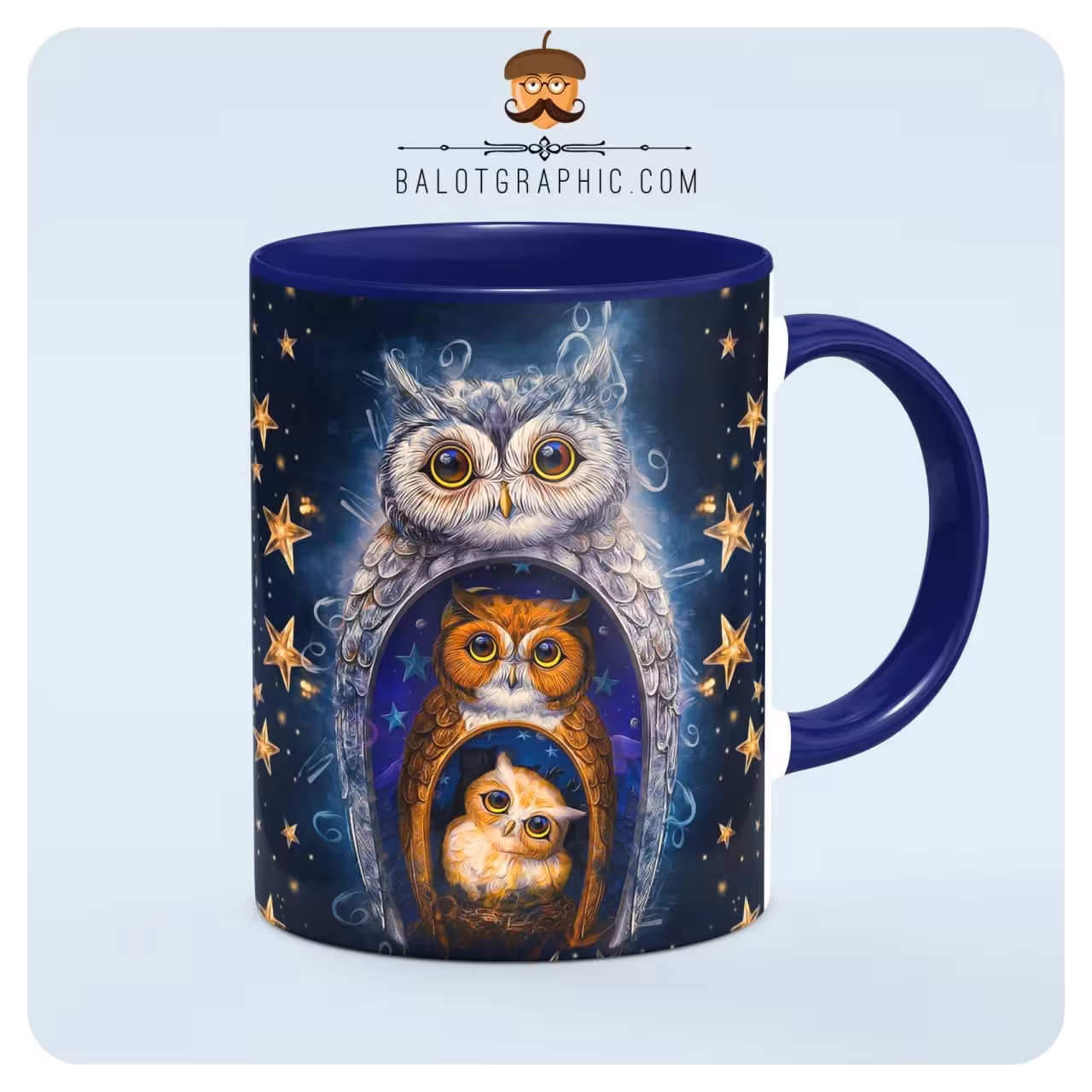 ماگ سرامیکی طرح جغد کد BM116 بلوط گرافیک