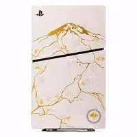 فیس پلیت PS5 Slim Faceplate طرح Ghost of Yotei Gold Limited Edition