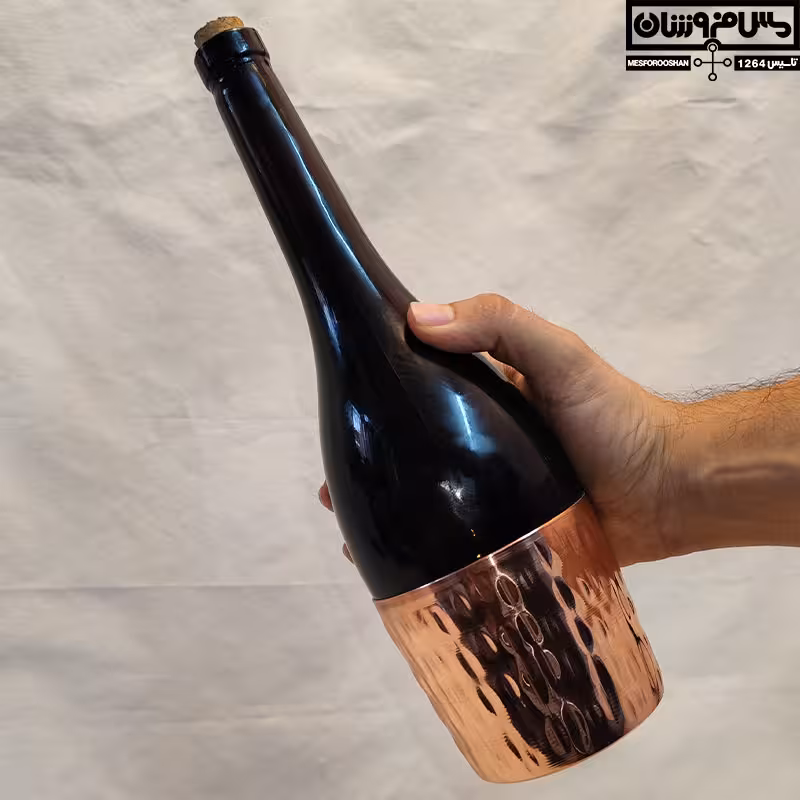 بطری مس و شیشه مشکی ترکیبی چکشی نانو شده | 1 لیتر | مدل جشن