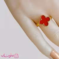 انگشتر زنانه مدل ونکلیف قرمز فری سایز کد 1291