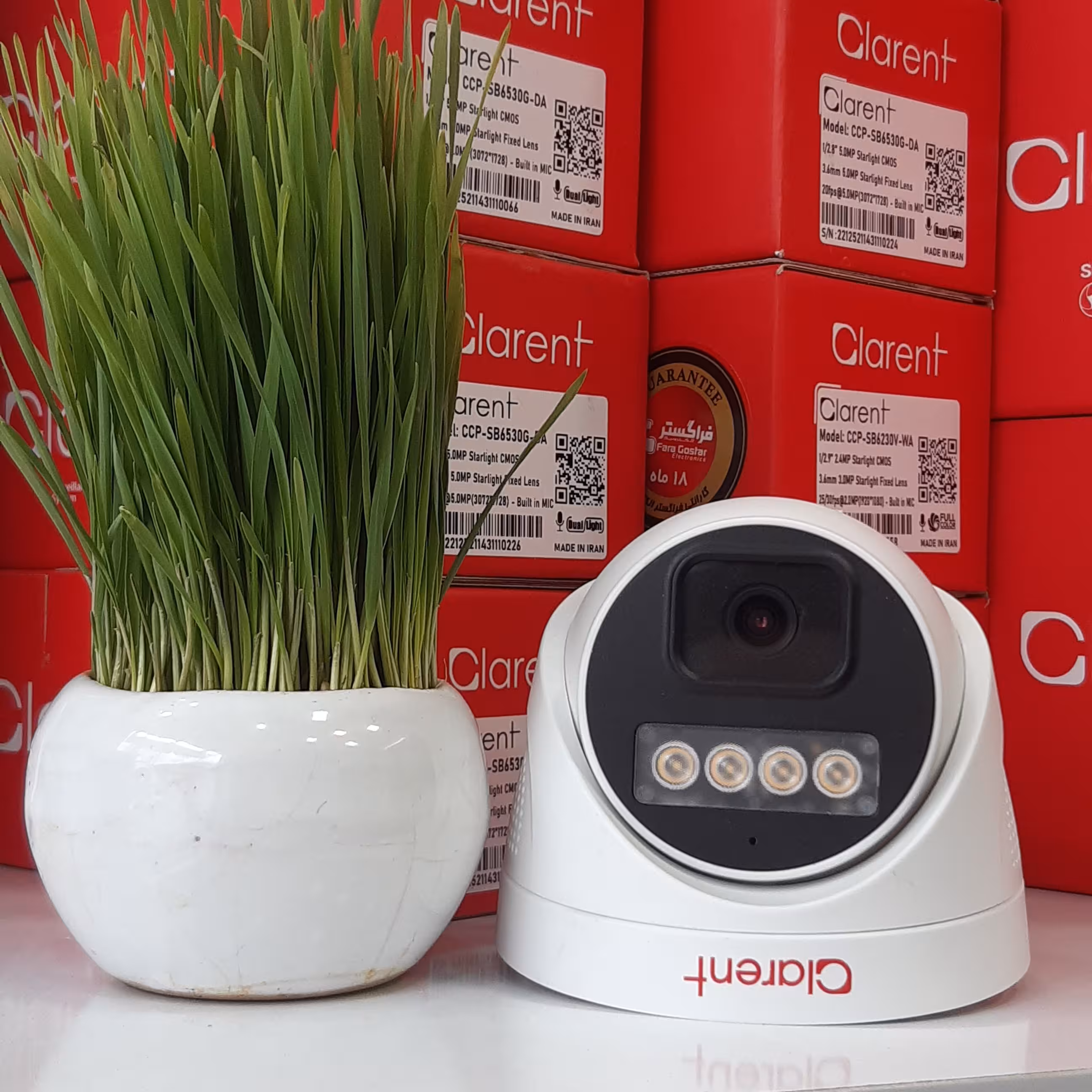 دوربین مداربسته کلارنت 2.4 مگپیکسل دام وارم لایت مدل 6230 