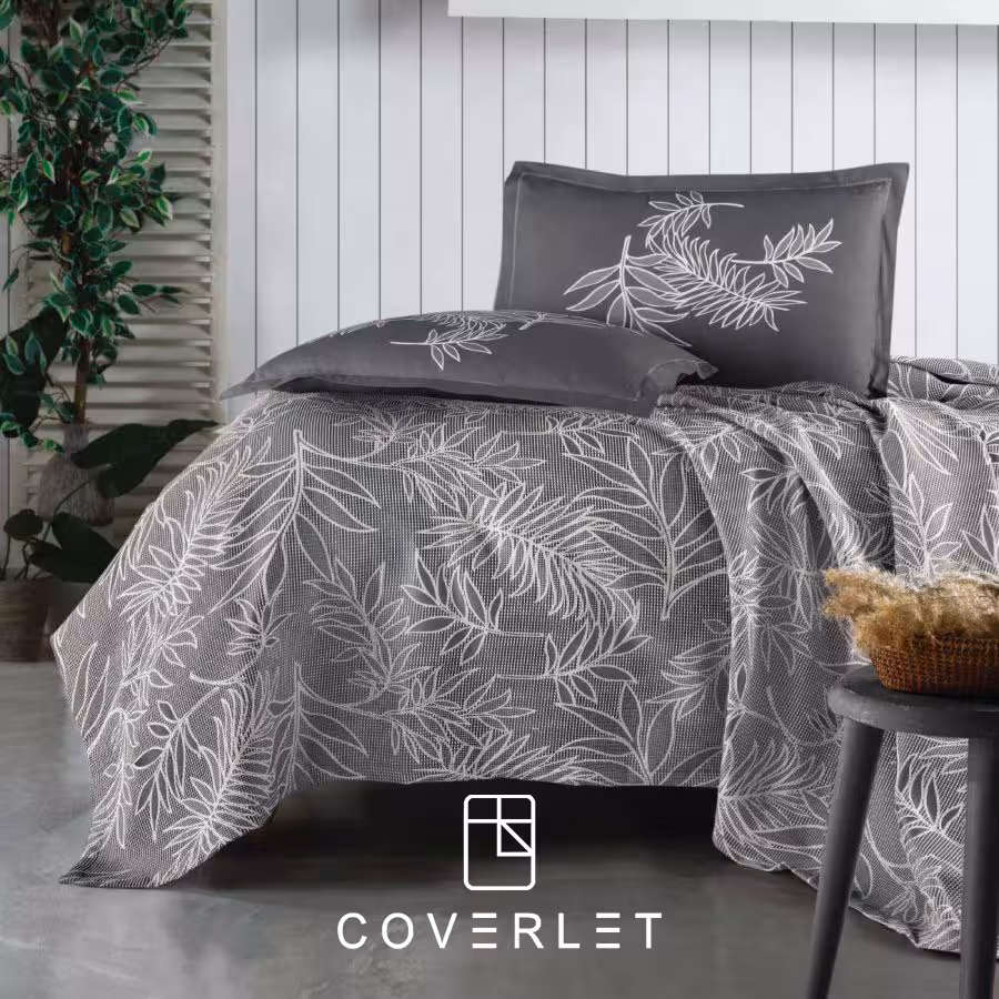 ست پیکه روتختی طوسی دونفره مدل Lenora