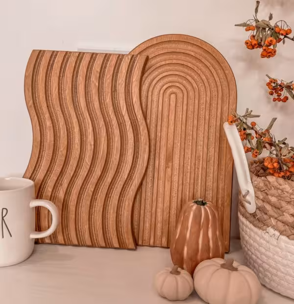 تخته سرو شیاردار رنگین کمانی چوبی