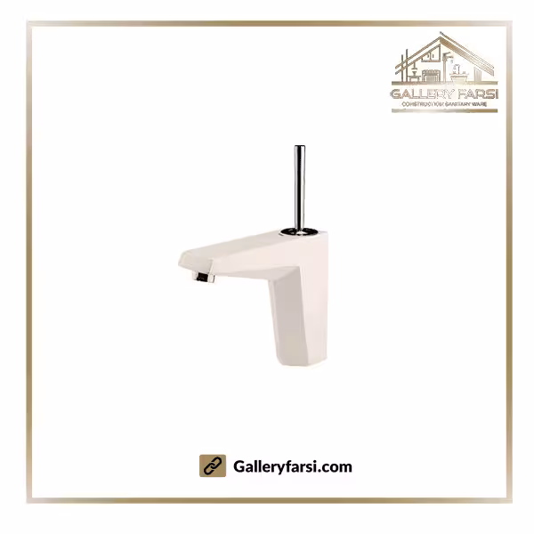 شیر روشویی شودر پایه کوتاه مدل تیفانی شیری کروم