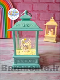 فانوس موزیکال چراغ دار طرح دختر و قو سبز پاستیلی