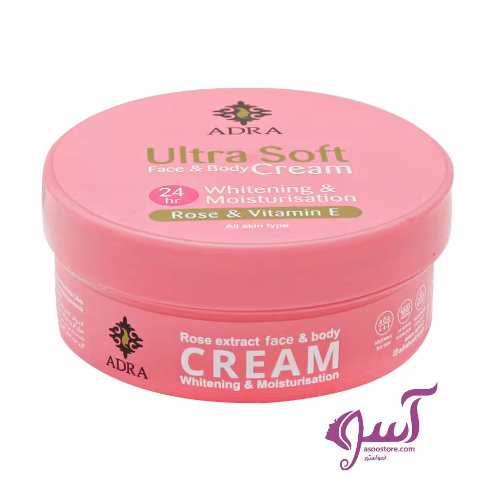 کرم مرطوب کننده گل سرخ و ویتامین E آدرا 200 میل
