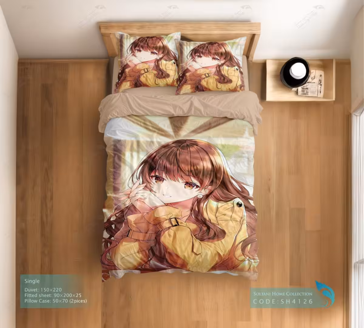 روتختی و ست کامل طرح دختر انیمه سایز یکنفره کد SH4126