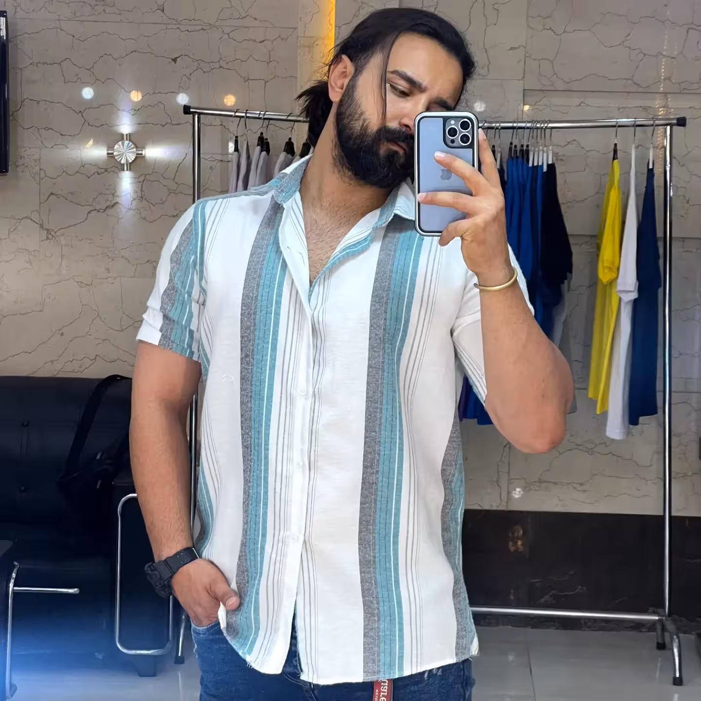 پیراهن نخی پیراهن مردانه