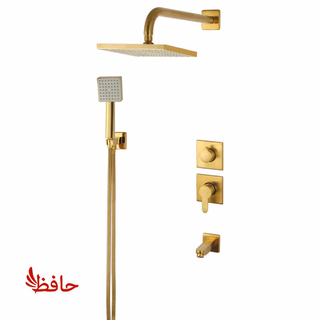 شیر حمام توکار راسان مدل ویوات فلت طلایی مات کلاس 1