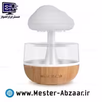 چراغ خواب آباژور رومیزی طرح قارچ باران‌زا با قابلیت شبیه‌سازی باران و رطوبت 7 رنگ