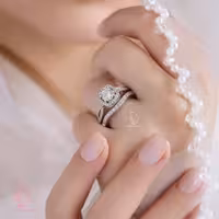 💍حلقه و پشت حلقه جواهری لوكس  ، خاص و زیبا نقره عیار 925(P_2002)