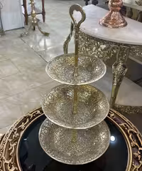 ظرف سه طبقه برنجی هندی طرح گل