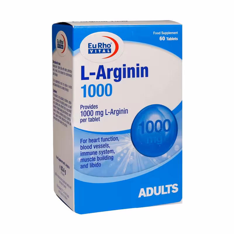 قرص ال آرژنین 1000 میلی گرم یوروویتال 60 عدد | Eurho Vital L Arginin 1000 mg