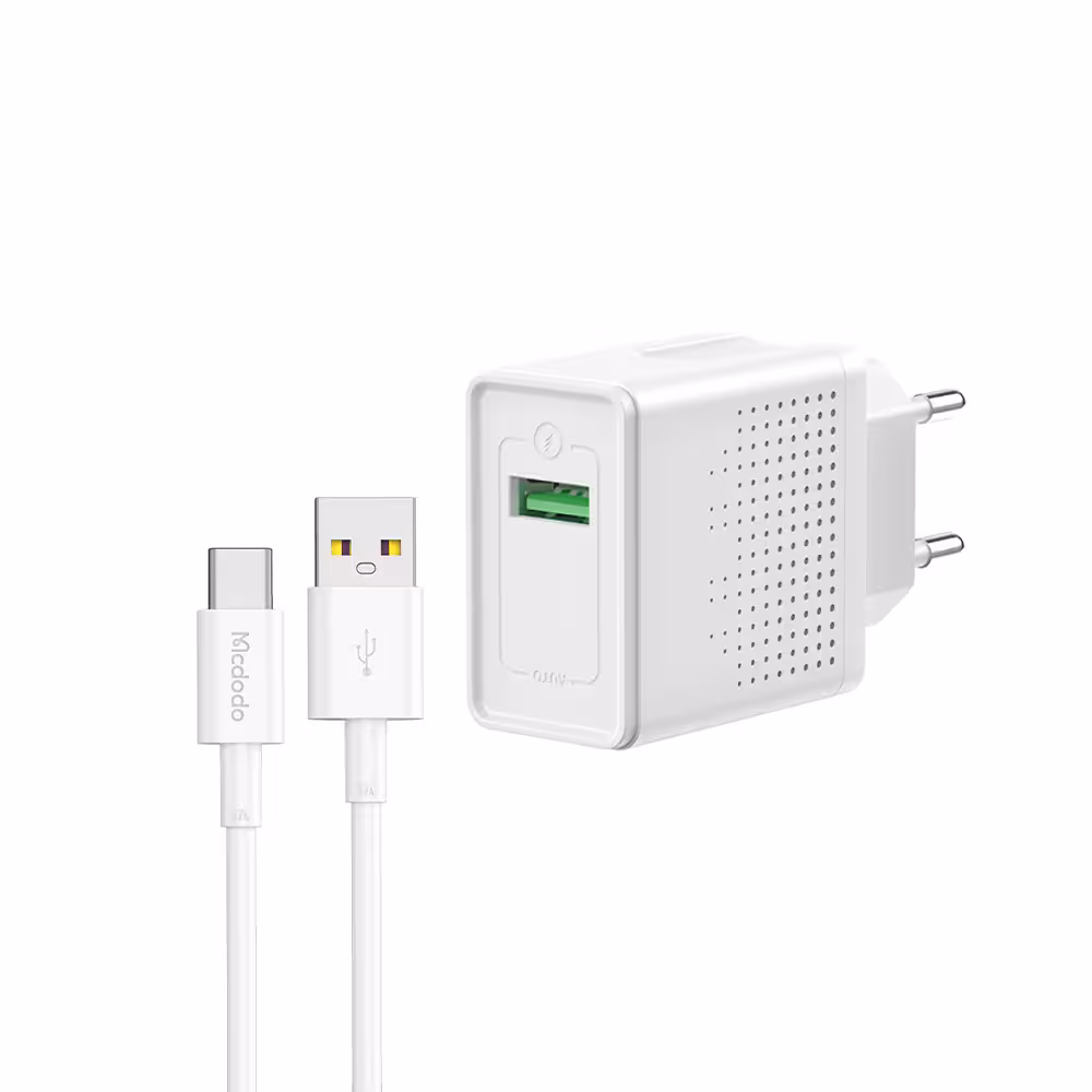شارژر دیواری 18 وات با کابل تایپ سی مک دودو گارانتی متین Mcdodo Type-C Cable CH-5750