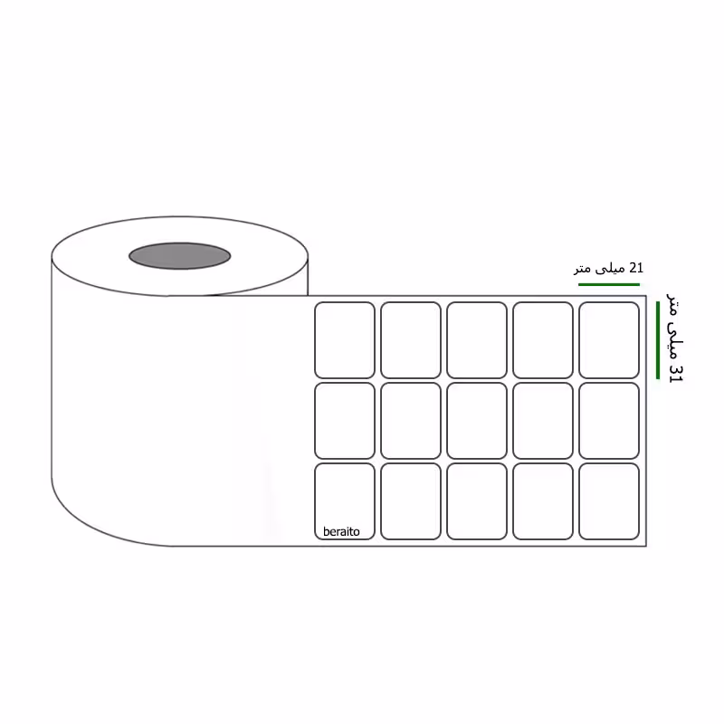 خرید برچسب پرینتر لیبل زن ابعاد 31 × 21 میلی متر رول 6000 عددی
