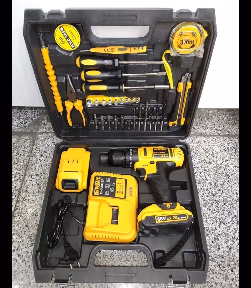 کیت دریل شارژِی 88 ولت طرح دیوالت چکشی سه نظام فلزی مدل 88V