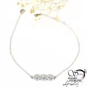 دستبند نقره دایره 3تایی با عیار925