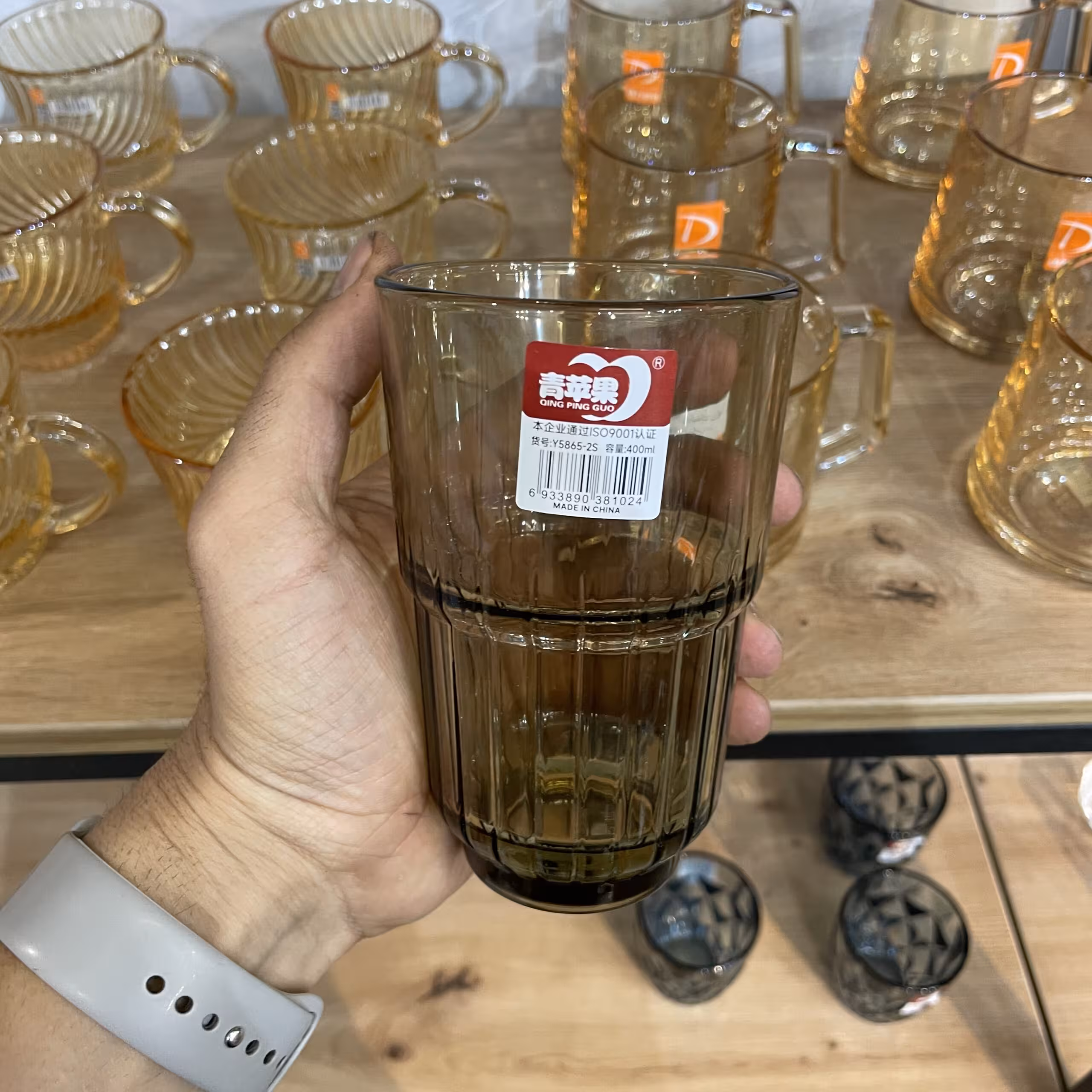 لیوان بلند دلی دودی 400 میل – ست 6 عددی Deli Glass