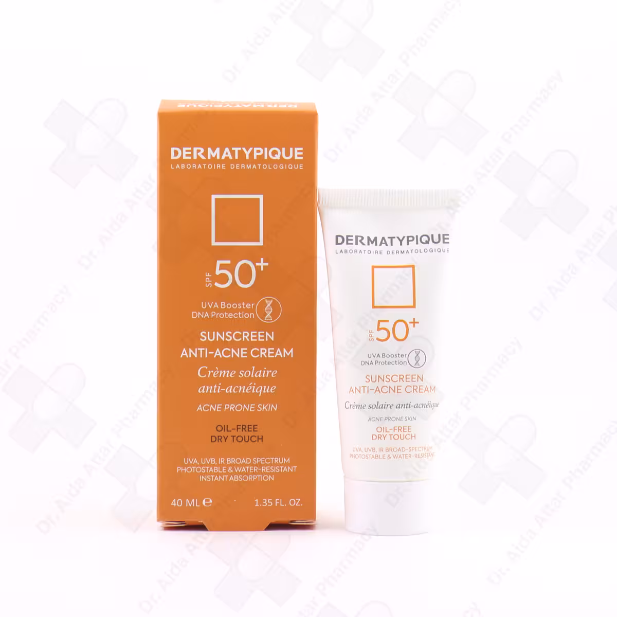 ضد آفتاب بی رنگ آنتی آکنه SPF 50  درماتیپیک 40 میلی لیتر