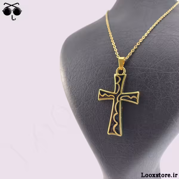 جذاب ترین مدل گردنبند صلیب طلایی مشکی