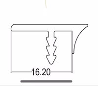 پروفیل دور درب 1.6 سانتی متر آلومینیومی مشکی آنودایز LR با عرض 3 متری فانتونی کد I030
