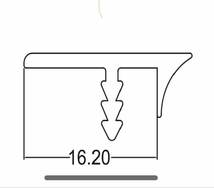 پروفیل دور درب 1.6 سانتی متر آلومینیومی مشکی آنودایز LR با عرض 3 متری فانتونی کد I030