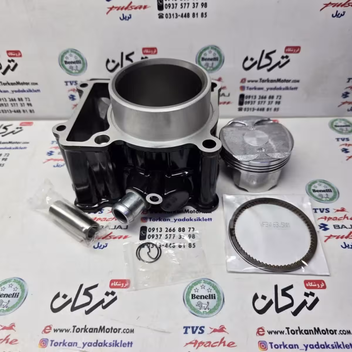 سیلندر با رینگ و پیستون ( پستان ) موتور گالکسی nh 180 و na 180 و لاکی vf3 ( کیفیت درجه 1 )