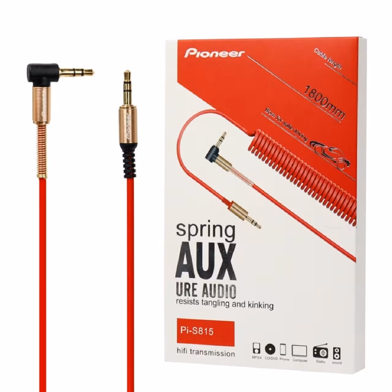کابل فنری ایوکس پایونیر مدل PI-S815 یکسر L با طول 18 متری