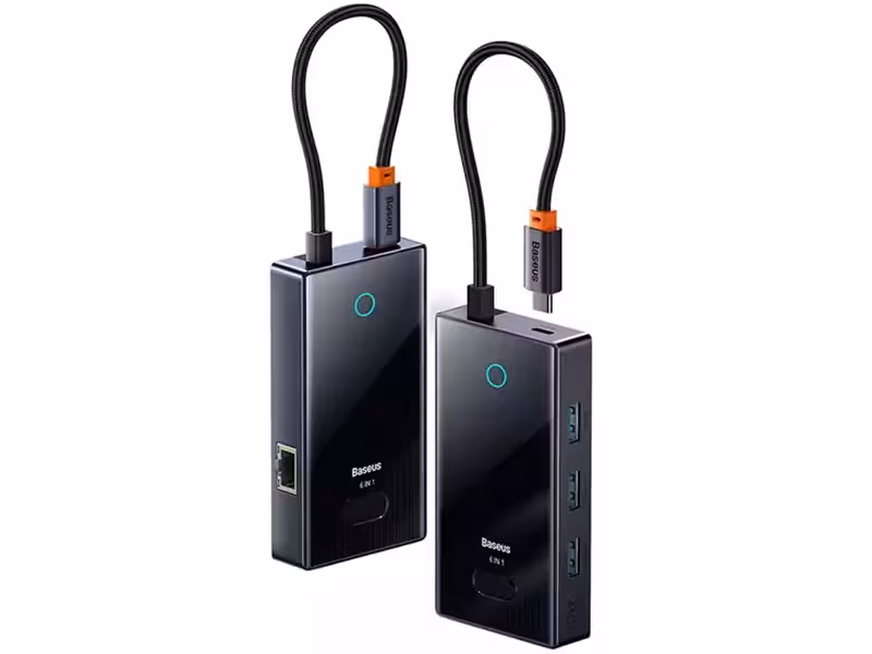 هاب تایپ سی 6 پورت فلزی بیسوس Baseus Focus Series 6 Port Type-C Hub Adapter WKYY030213