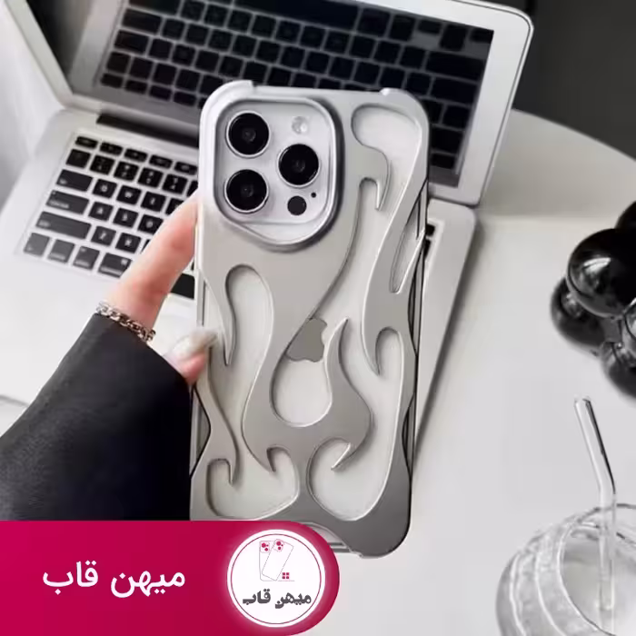 قاب گوشی آیفون flame balck و silver - کد (61941)
