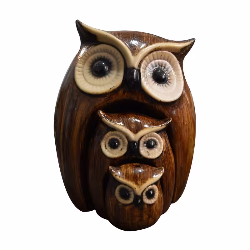 مجسمه جغد مدل تودلی مجموعه 3 عددی