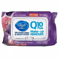 دستمال مرطوب پاک کننده آرایش Q10 عصاره انجیر دافی 50 عددی