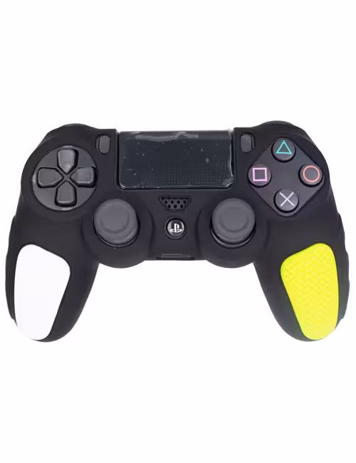 روکش محافظ آجدار دسته PS4 مشکی سفید زرد